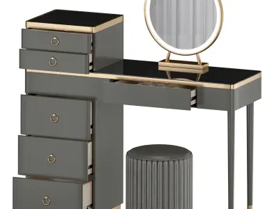 Luxury Dressing Table with Cabinet-02 3D model