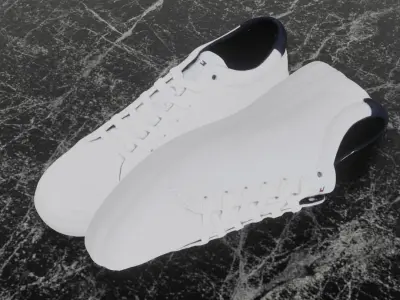 TOMMY HILFIGER 3D SHOE - WHITE  Low-poly 3D model
