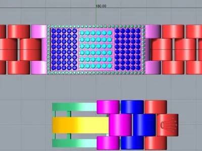 DIAMOND BAND BRACELET MEN 3D print model 3D print model