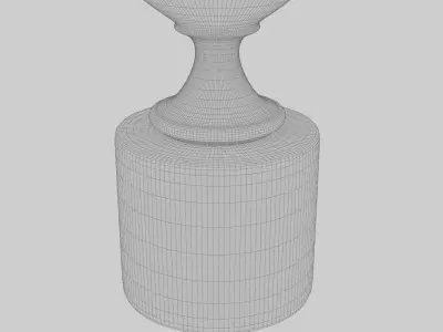 Tall Silver Aluminium Table Lamp Slate Velvet Shade 3D model