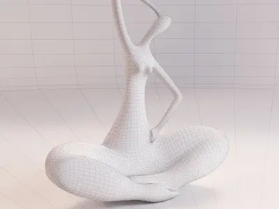 A statuette of a lady 3 3D model