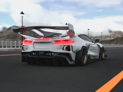 Wide Body C8 Corvette  3D model