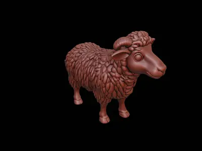 Sheep Animal Sculpture 3D print model get