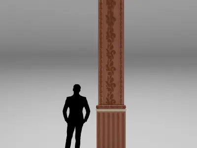 Victorian Column  Low-poly 3D model