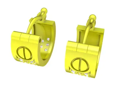 5721 luxury diamond hoop earrings 3D print model