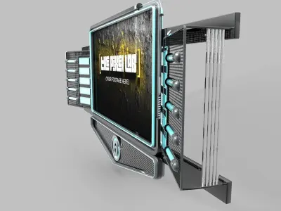 3D-Video-Board-Screen-Broadcast power lab tv screen 3D model