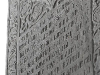 Ancient Medieval Writing Relief 3D model