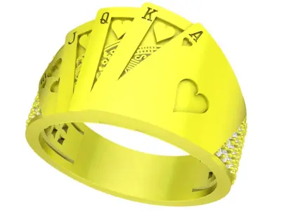 Luxury Poker Cards Diamond Ring 3D Model 4332 3D print model