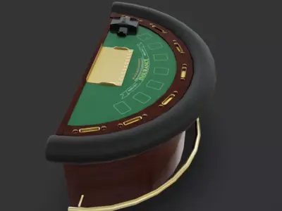 Blackjack Table Low-poly 3D model