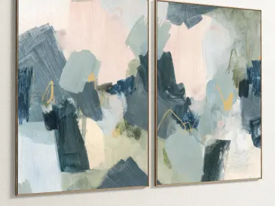 Plaster Two Photo Frame 131 Low-poly 3D model