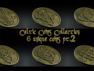 Celtic Coin Collection pt2 Low-poly 3D model