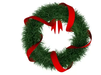 Christmas Wreath with Bows 3D model