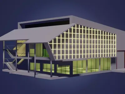 Office in concept 3D model