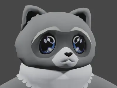 3D Character Racoon  3D model