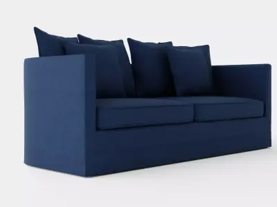 Monroe sofa indigo Low-poly 3D model