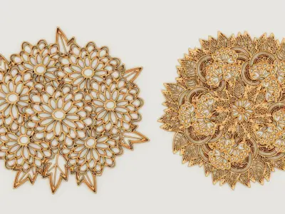 2 sets of decorative ornaments 3D model