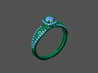 Womens Rings With Stone Ring Ready STL 3DM Models Rings women 3D print model 14