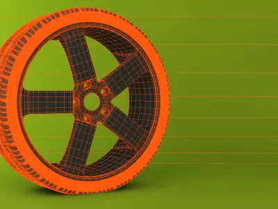 Wheels bicycle wheel Low-poly 3D model