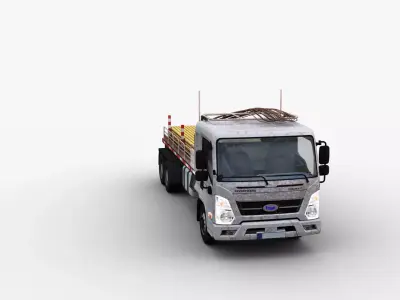 Construction Truck with interior Low-poly 3D model