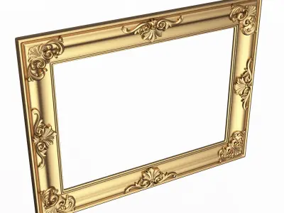 Classic Frame and Mirror 057 Low-poly 3D model