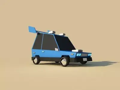 Cartoon Low Poly Sport Car 3D model