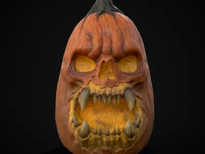 Orcish Jack O Lantern Low-poly 3D model