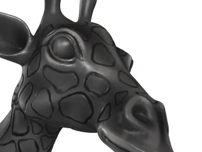 Decorative Giraffe Head Black 3D model