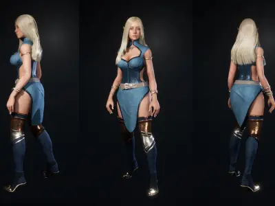 Elven Ranger - Game Ready Character for Unreal Engine Low-poly 3D model