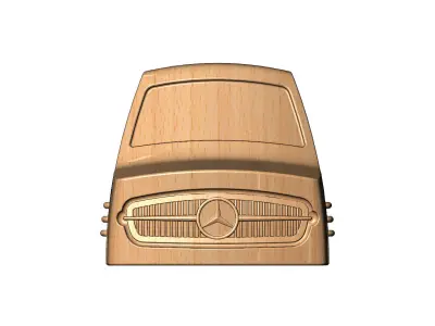 Ribbed Mercedes 300SL gullwing grille and sides car sculpture 3D print model