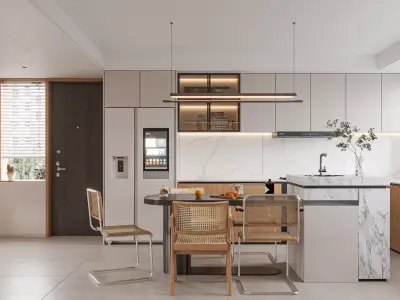 Modern living room dining room interior scenes 368 3D model