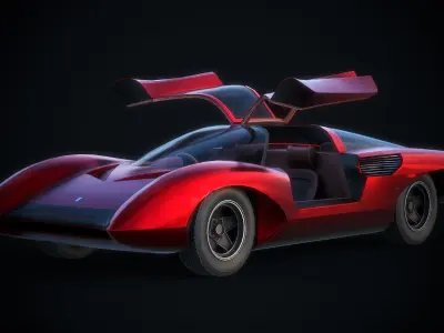 Ferrari 250 P5 Authentic Car Game Ready Low-poly 3D model