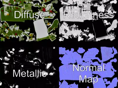 Floral Urban Oasis model pack Low-poly 3D model