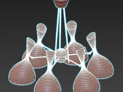 trumpet01 chandelier gold 3D model purchase