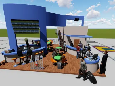 Exhibition STAND model Low-poly 3D model