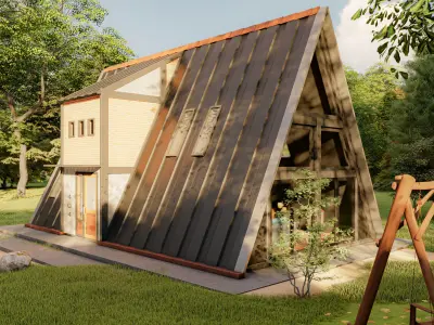 Two Storey A - Frame tiny house 3D model