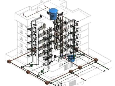 Architectural and hydrosanitary  - Arquitetura e hidros REVIT  3D model