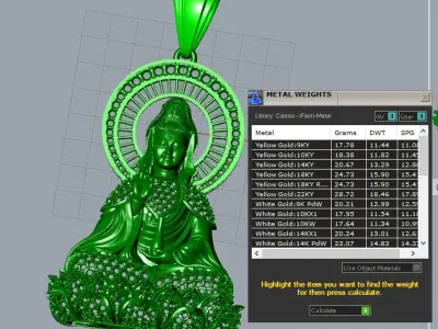 Buddha Guan Yin Pendant - Buddha Pendant 3D print model