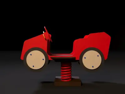 Childrens car on springs 3D model