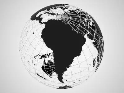 Globe News Skeleton Black 3D model