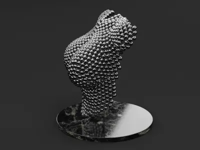 Woman bust - metal art 01 3D model