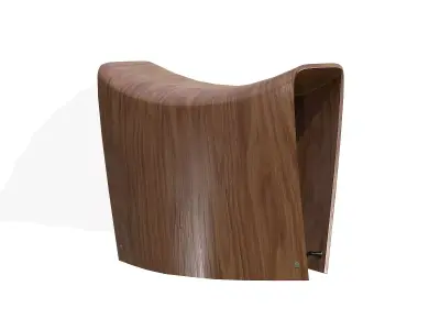 Gallery Stool-Walnut lacquered Low-poly 3D model