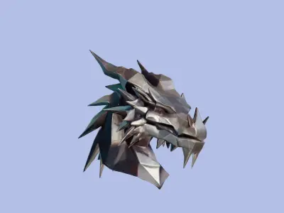 Low-Poly Dragon Head Free 3D model