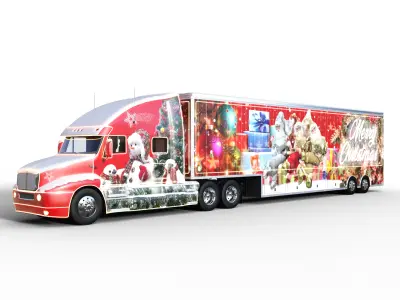 Christmas Truck  Low-poly 3D model