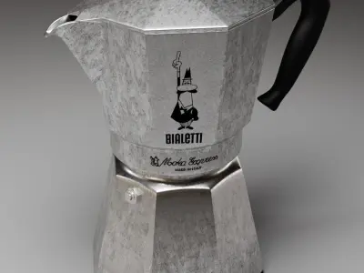 Italian Style 3D Model Collection Table  Chairs  Moka Pot   Free 3D model