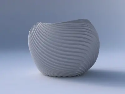 Bowl compressed 2 with wavy extruded lines 2 3D print model