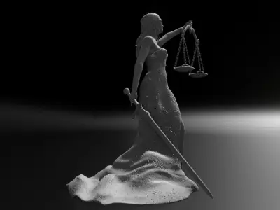 Lady Justice Statue Low-poly 3D model