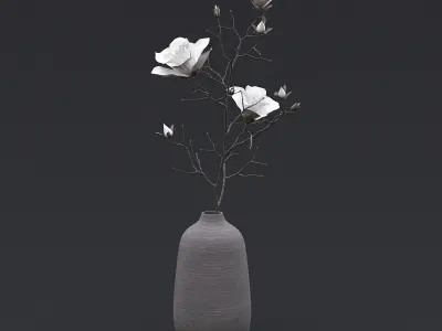 Dry Flowers In Vase I 3D model