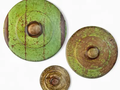 Vintage Bronze Gongs 3D model