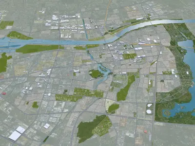 Bengbu Anhui China 40km Free low-poly 3D model