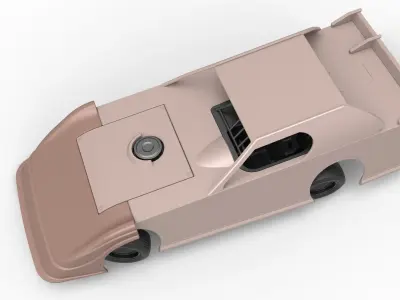 Dirt Modified Super stock car while turning Scale 1 to 25 3D print model